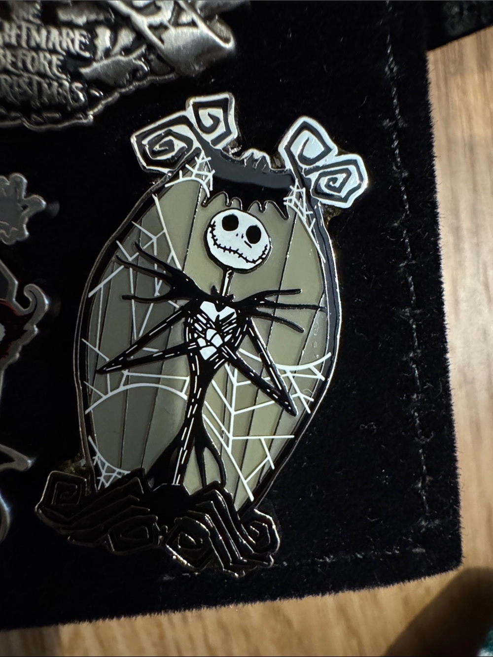 Nightmare Before Christmas Jack Skellington Enamel Pin - Olive & Black